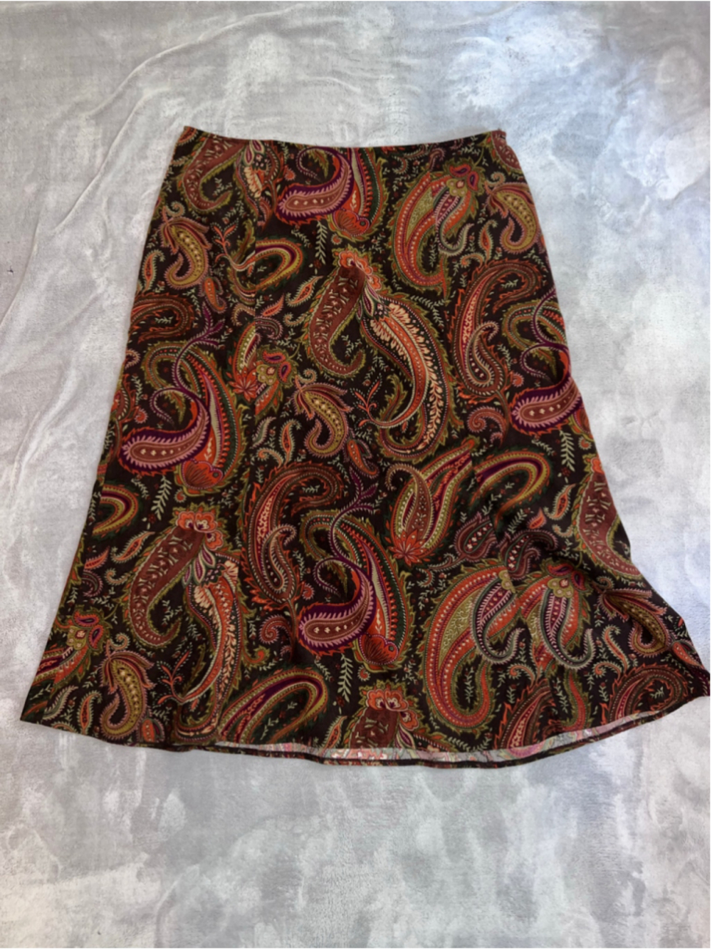 Women's Cato Paisley Midi Skirt, Size 18W, Brown and Orange